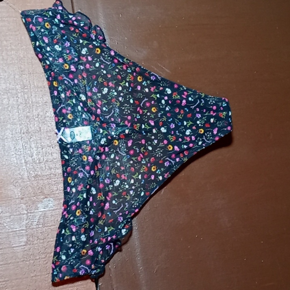 NWT Feminine Parade Multiple sizes sexy Black Floral Padded Underwire bra  Thong - Picture 7 of 13
